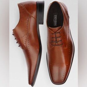 Stacy Adams Men's Brown Leather Dress Bike Toe Shoes Size 9.5